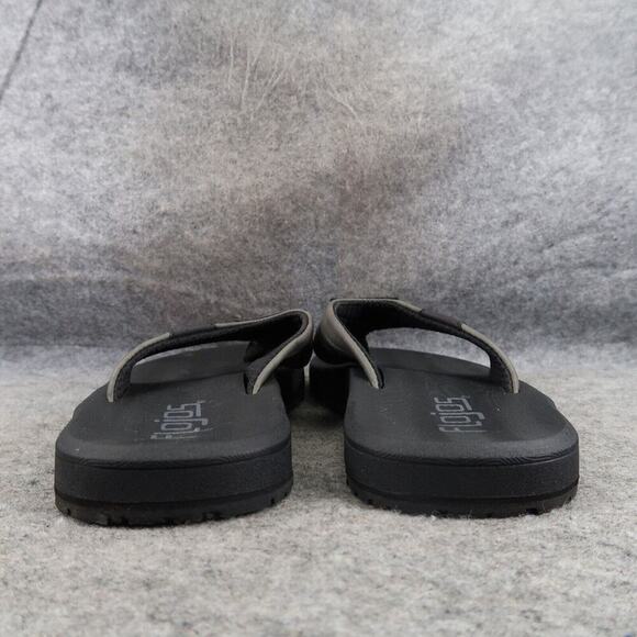 Flojos Shoes Mens 8 Sandal Flip Flop Slip On Memory Foam Comfort Surf Gray Black - Picture 5 of 12